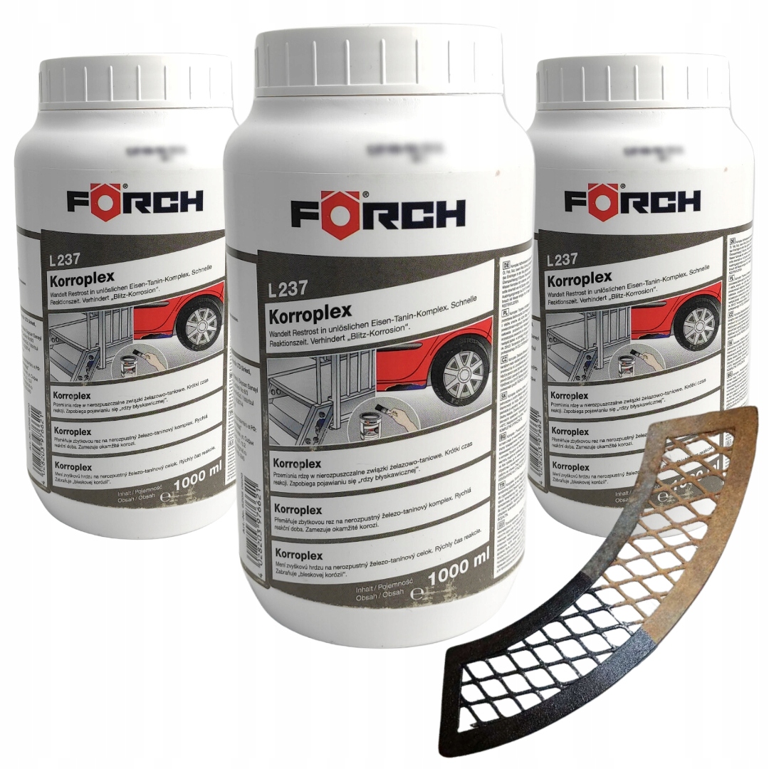 Sada 3X Forch L237 Korroplex Antikorózny 1 L Ochrana Kovu Proti Hrdzi