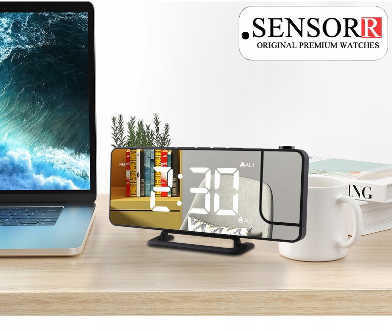 ZEGAR ELEKTRONICZNY LED BUDZIK CYFROWY Z LUSTREM Z PROJEKTOREM LASEROWYM Materiał dominujący tworzywo sztuczne