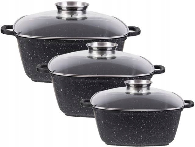 KOMPLET GARNEK Z NIEPRZYWIERLAN POWŁOKA MARMUROWY Kod producenta EB-8141