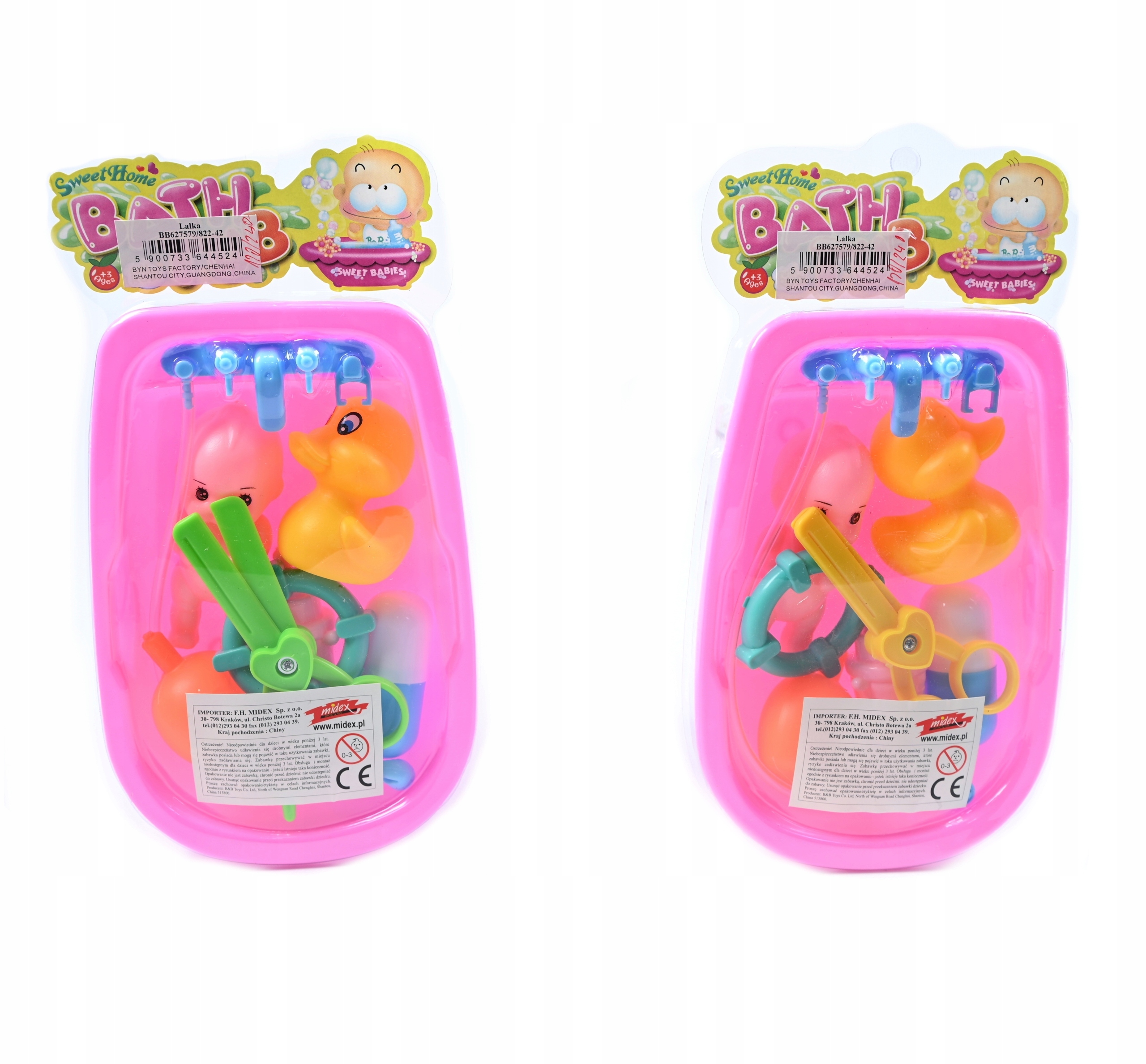 LALKA MINI BOBAS W WANNIE DO KĄPIELI RÓŻNE KOLORY Marka Midex