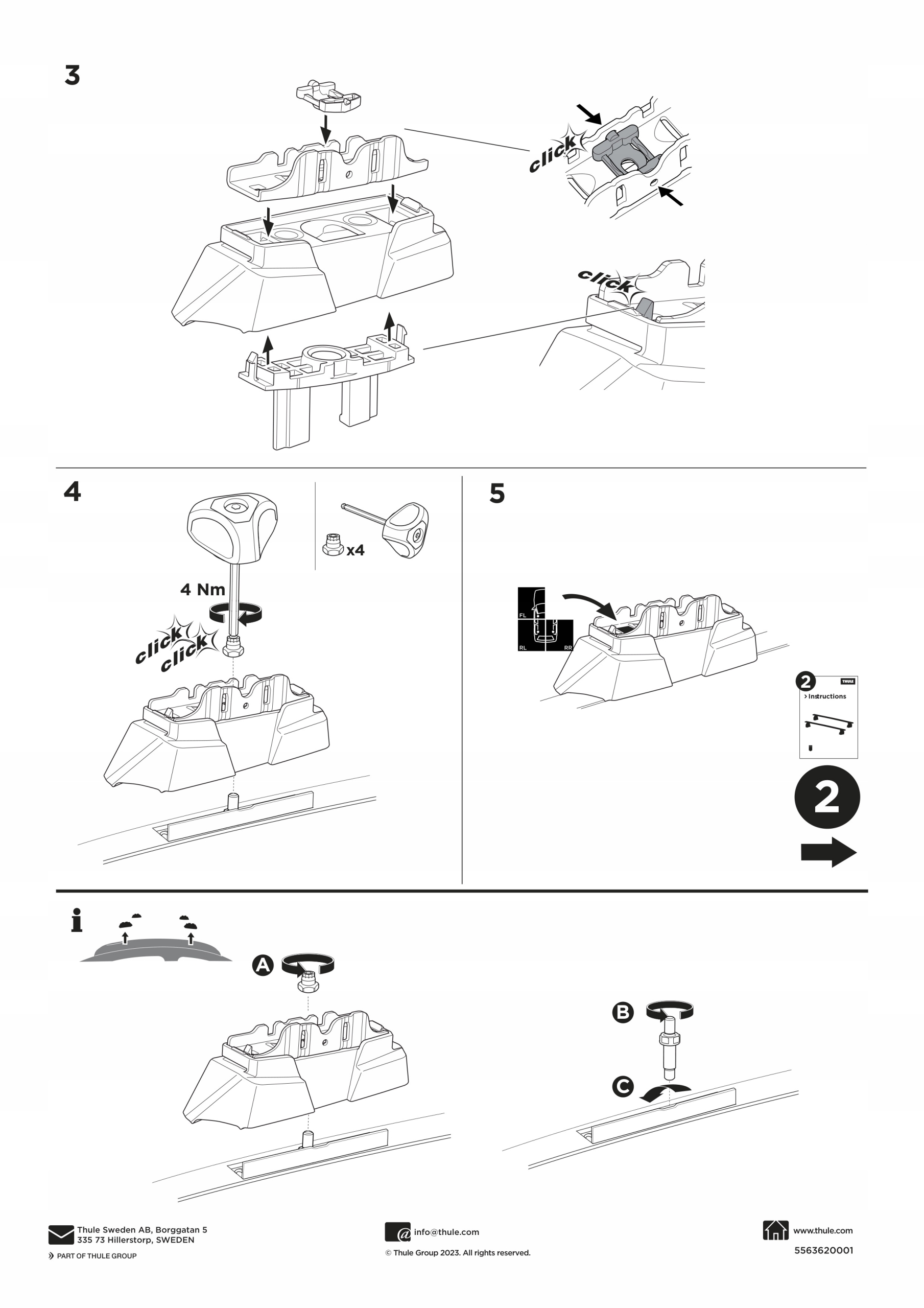 BAGAŻNIK THULE Mercedes E sedan 2024- Szerokość belki 80 mm