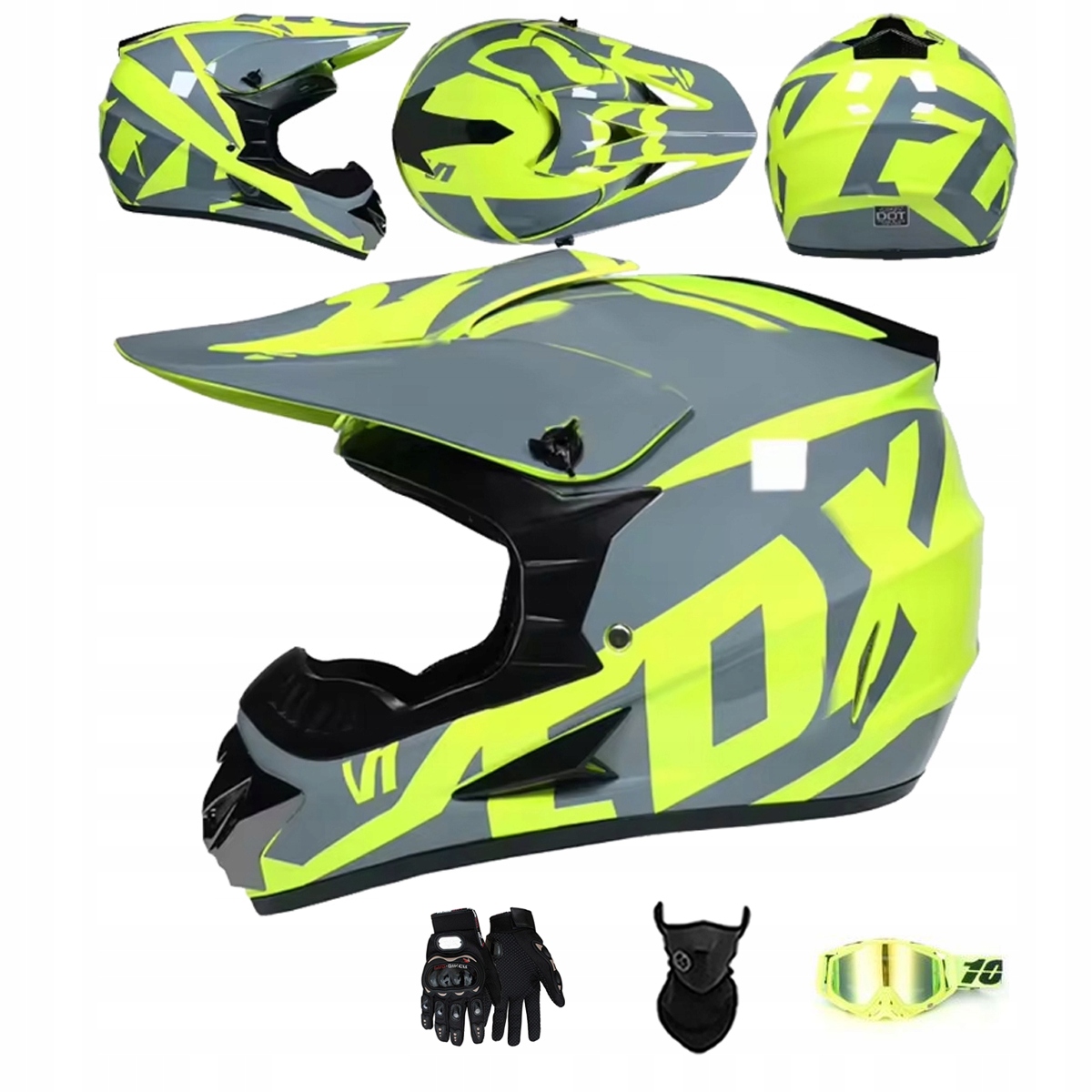 Motocyklová Přilba Crossová Lehká Enduro Quada Brýle Rukavice Maska L