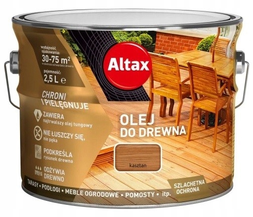 Olej do drewna 2.5L kasztan altax