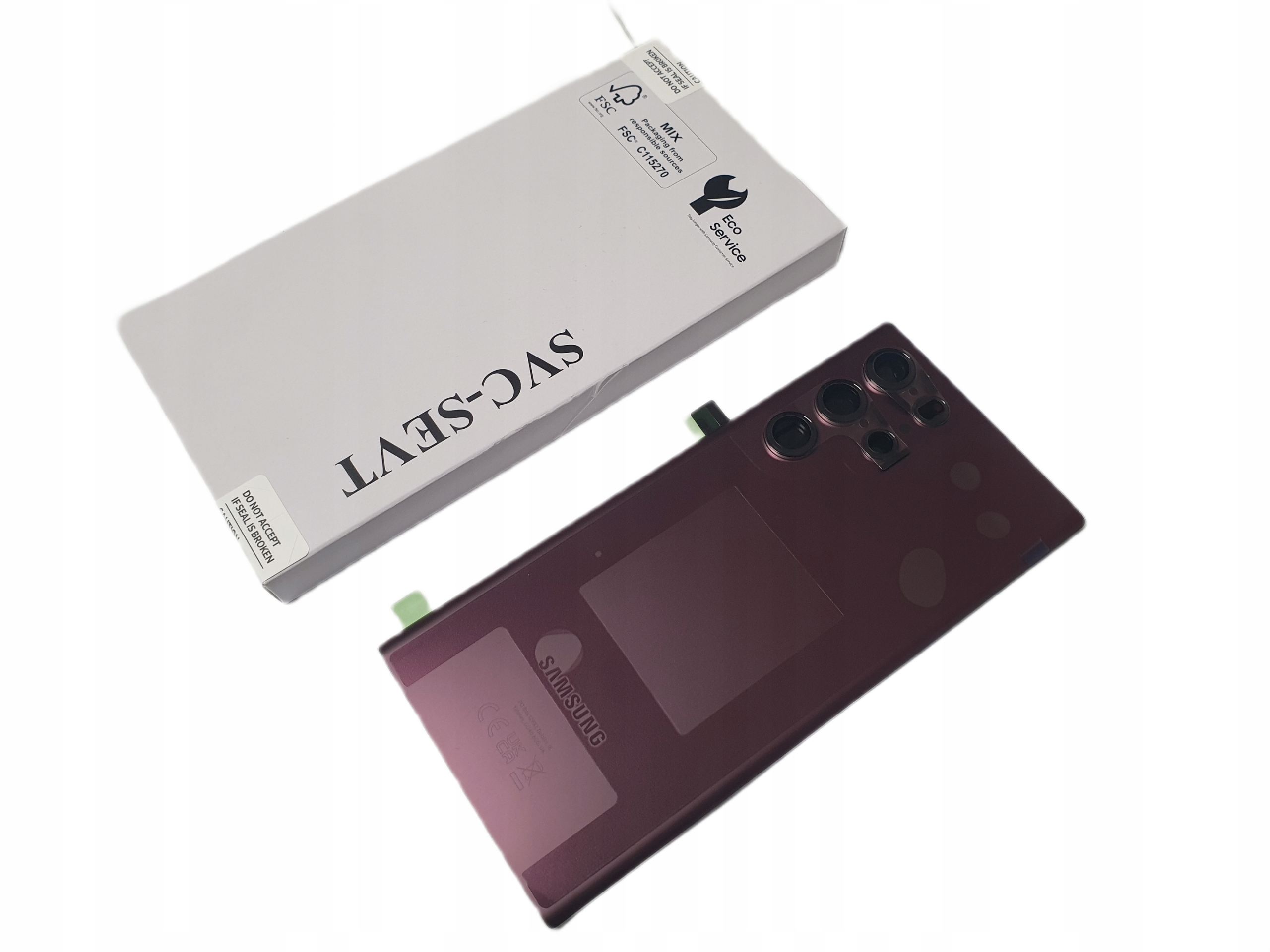 Oryginalna klapka baterii Samsung S22 Ultra S908 bordowa