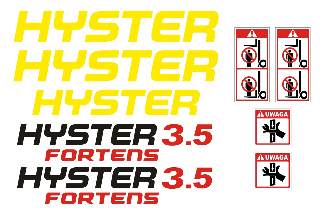 NAKLEJKI NALEPKI WÓZEK WIDŁOWY HYSTER FORTENS 3.5