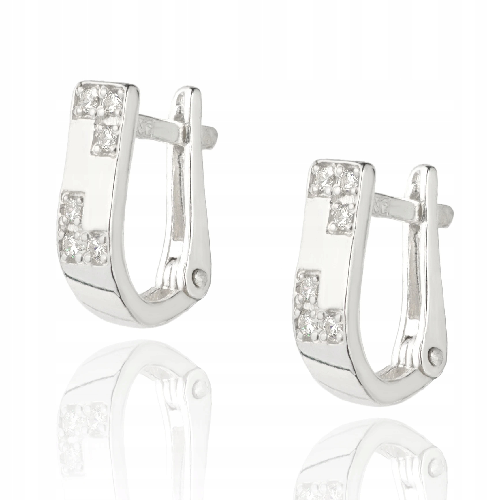 Stříbrné Náušnice Anglické Zapínání Stříbro 925 Zirkony