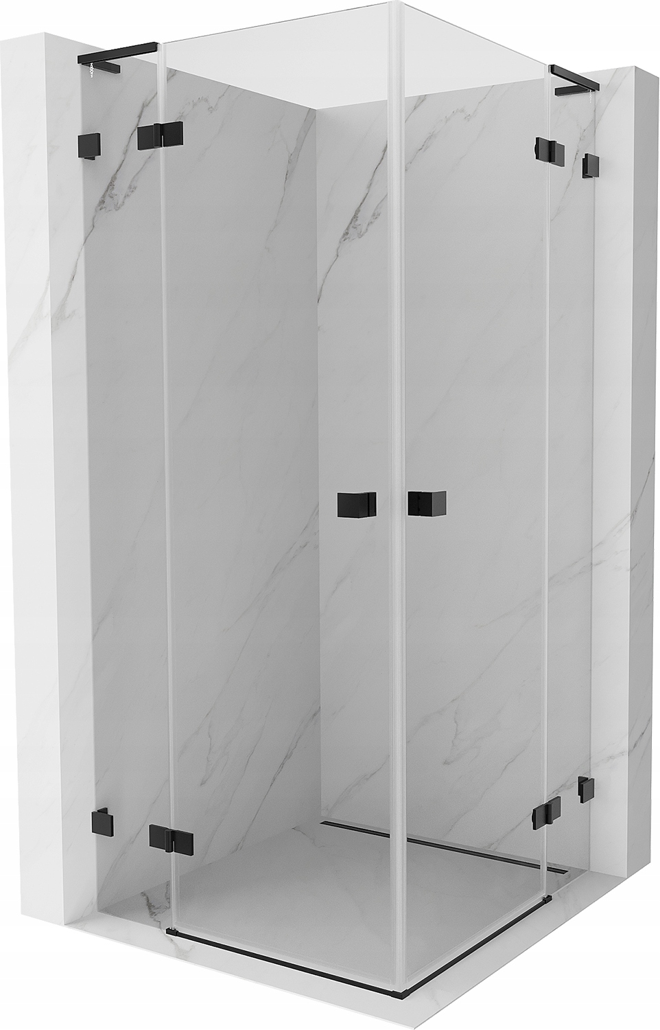 Mexen Lunar L Duo sprchový kout 100x100 cm, černý, transparentní sklo