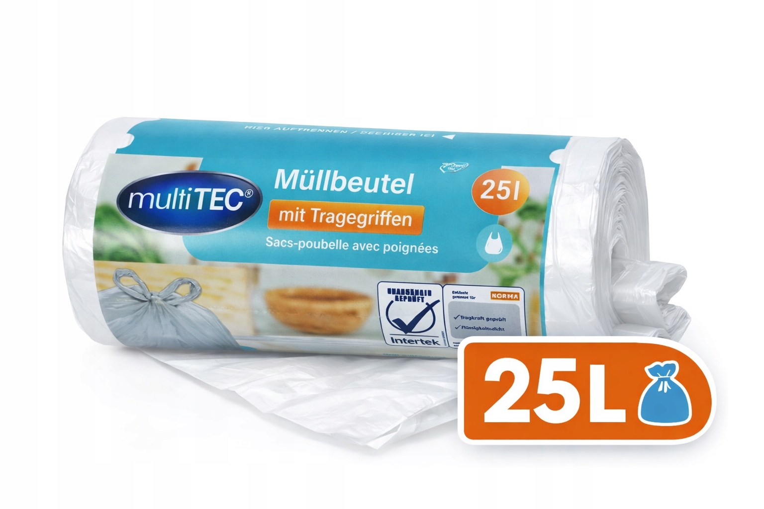 Worki na śmieci 50 szt. x 25L z uszami multiTEC