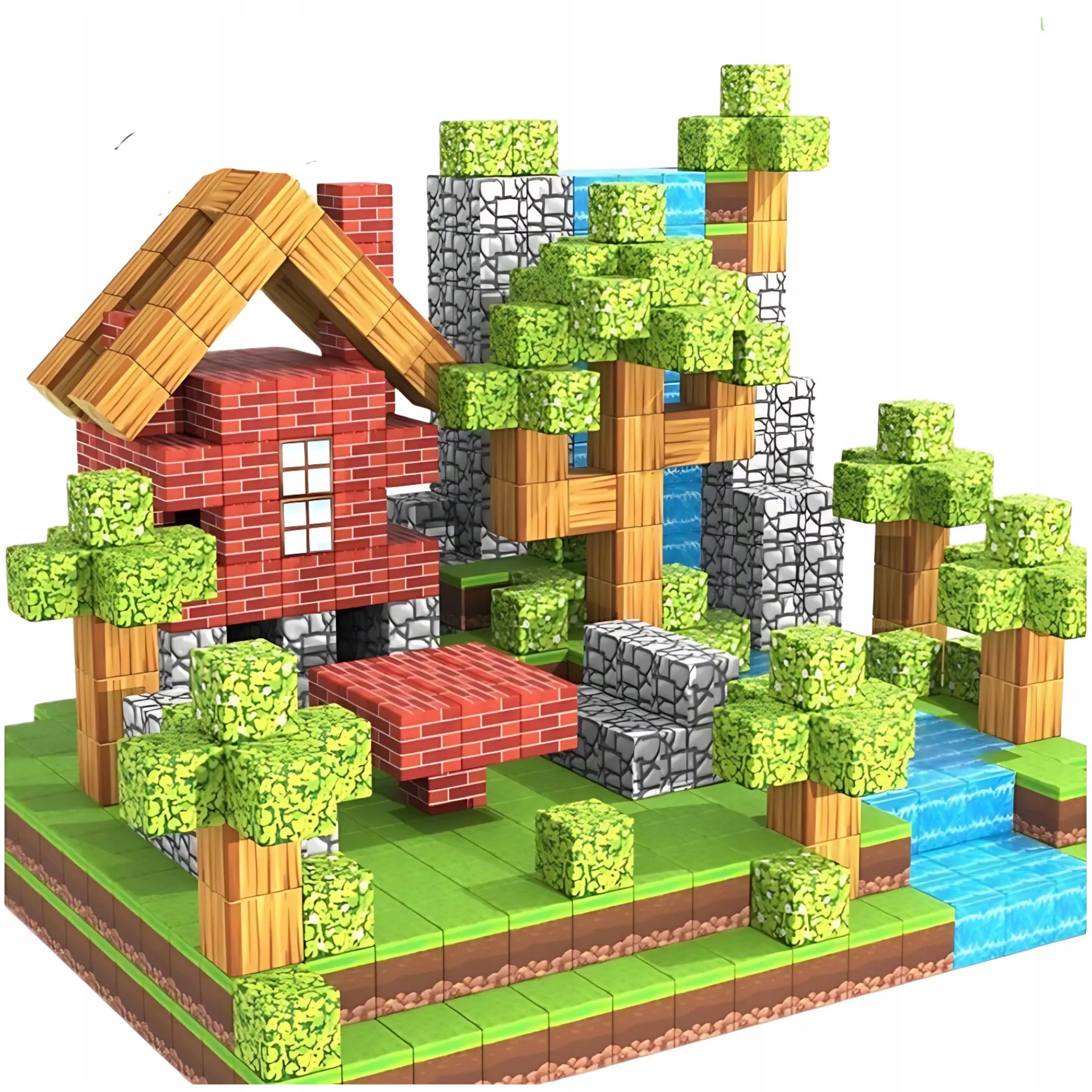 MAGNETINIAI KALADĖLIAI KUBŲ KALADĖLIAI 184 KALADĖLIAI + 2 ŽMONĖS PIKSELINIŲ KALADĖLIŲ