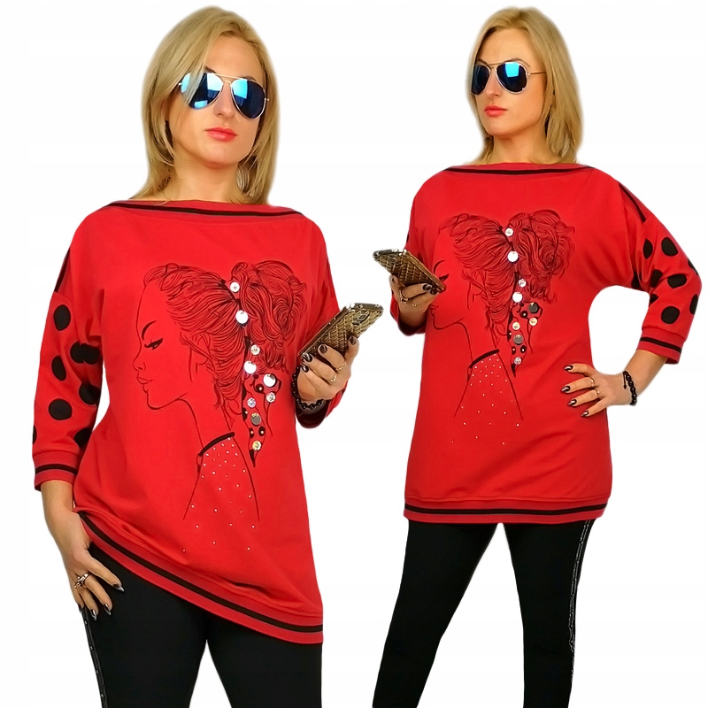 

New Oryginalna Tunika Bluzka Oversize 46 48 50 Uni