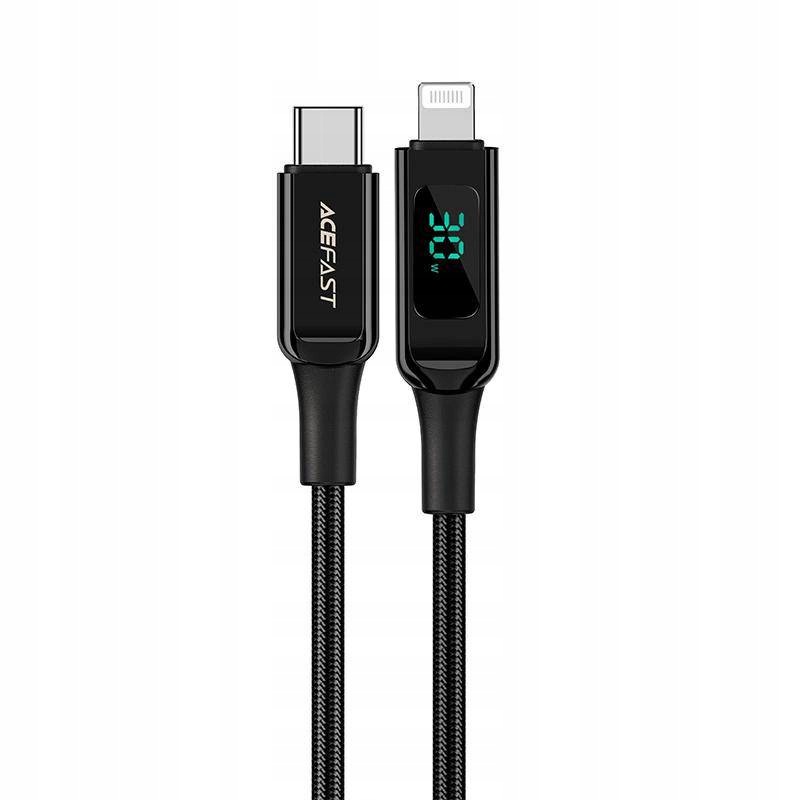 Acefast kabel Mfi Usb Typ C do Lightning 1,2m, 30W, 3A czarny