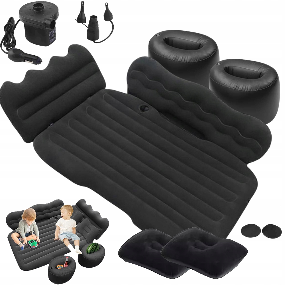 Matrace Do Auta Skládací Postel Černá S Vzduchovou Pumpou