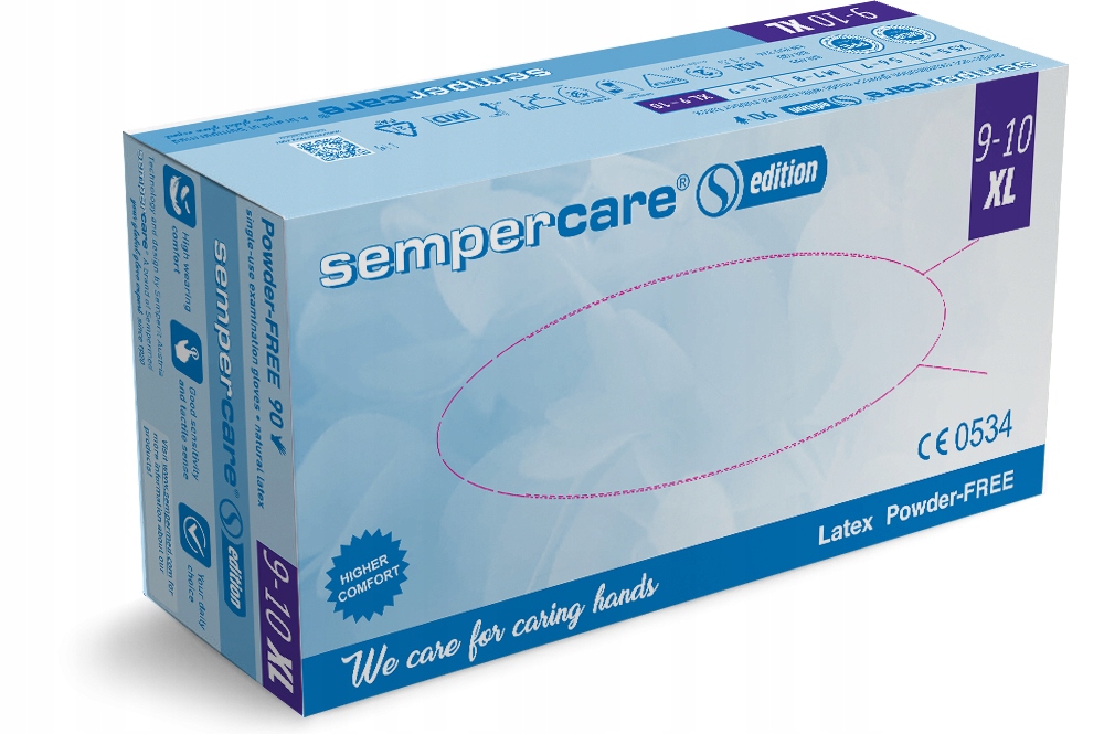 

Rękawiczki lateksowe bezpudr XL 90 Sempercare Edit