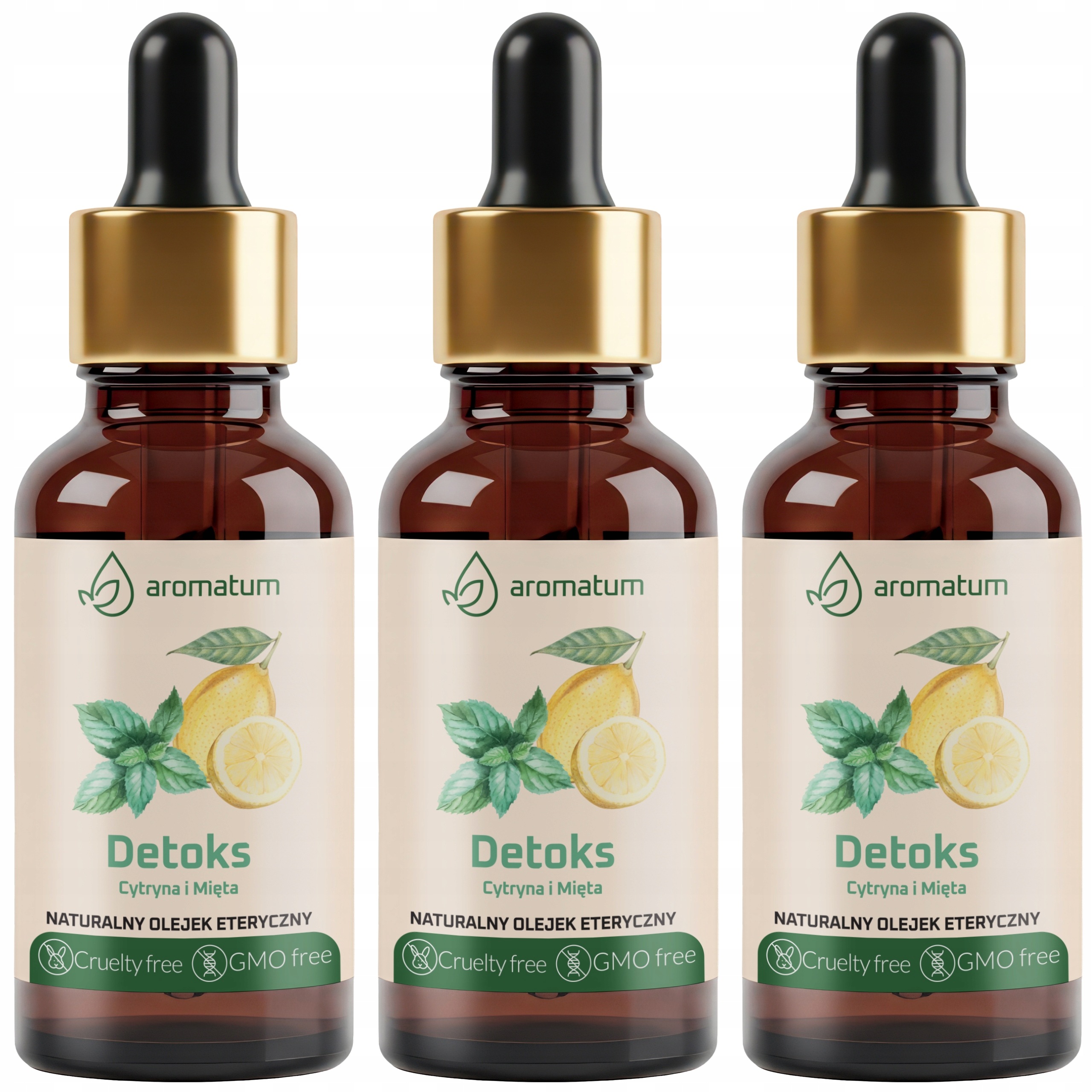 3 x Přírodní esenciální olej Citron a Máta 30 ml Detox Čerstvý Aromatum