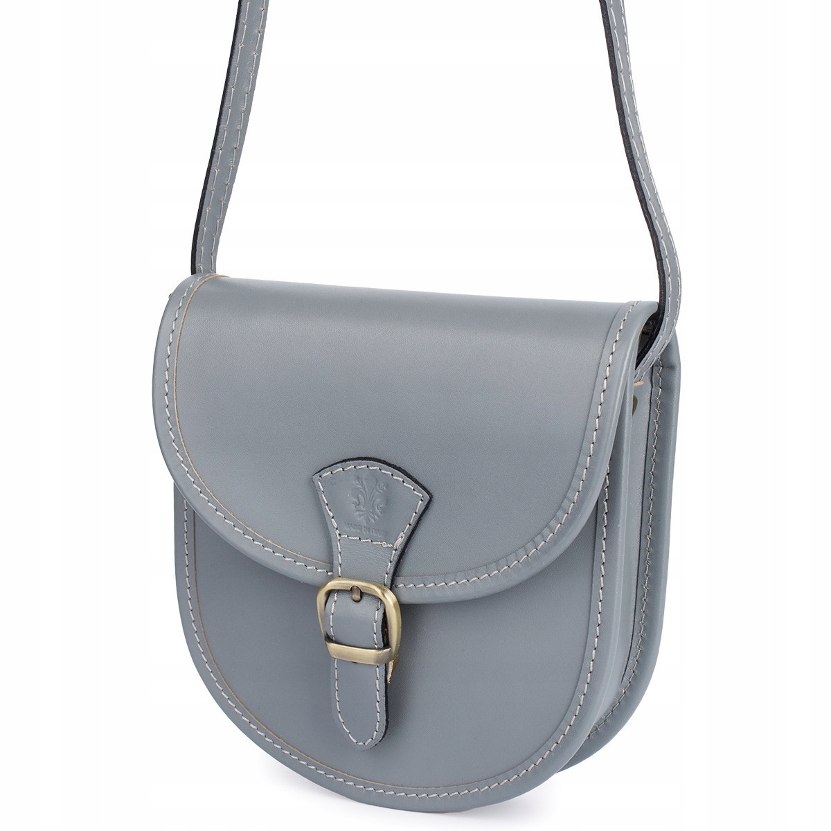 Světle šedá Beltimore dámská kožená malá kabelka Přes Rameno podkova