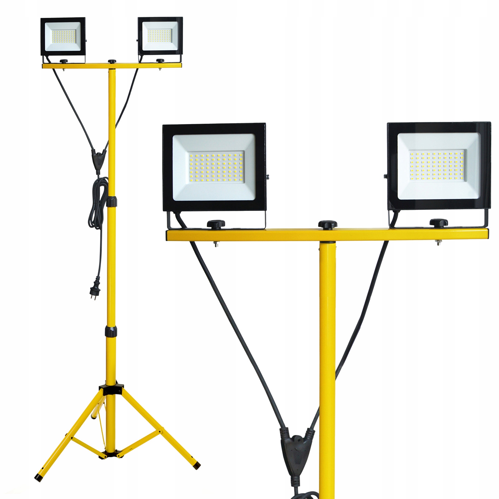 Led venkovní zahradní reflektor 100W 8500lm 4000K IP54 Černý Žlutý