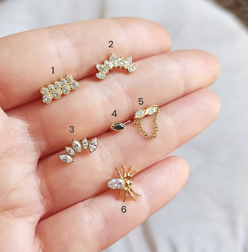 KOLCZYK LABRET ZŁOTY HELIX UCHO TYTANOWY 1,2/8 Marka Inna marka