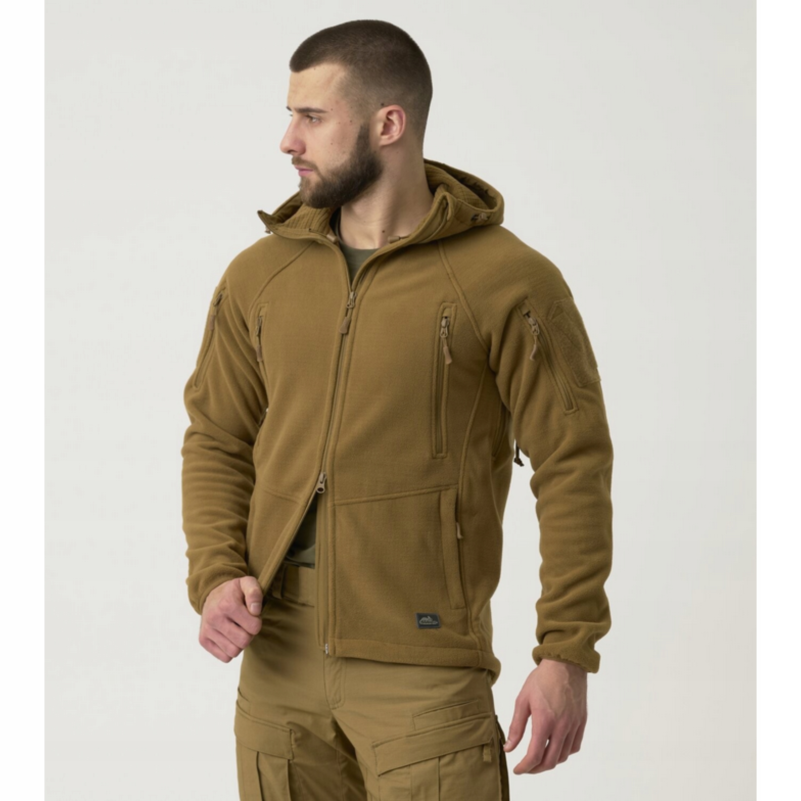 BLUZA MĘSKA Z KAPTUREM POLAR ROZPINANY HELIKON PATRIOT MK2 SZARA GREY L Stan opakowania oryginalne