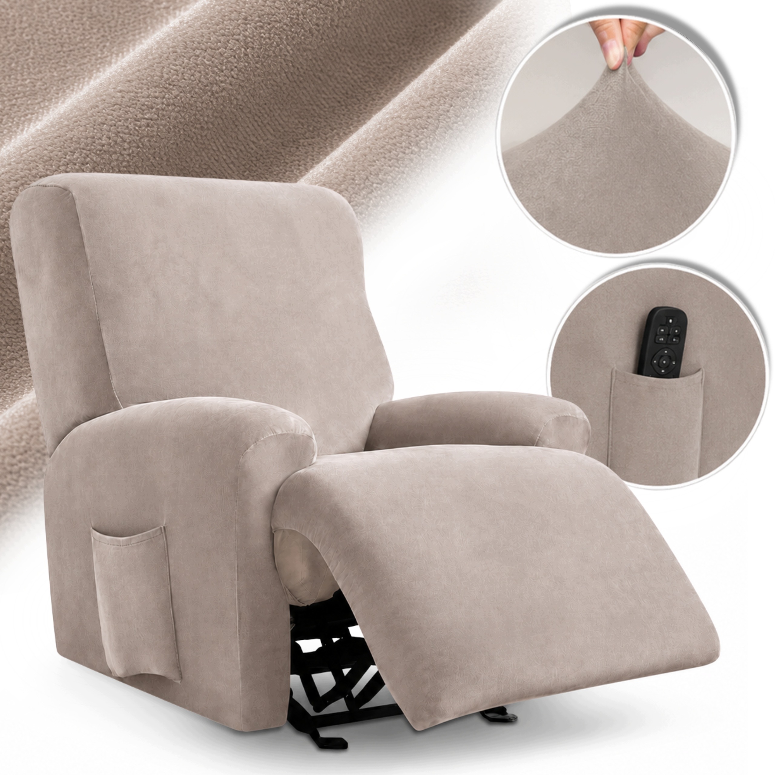 Potah Na Rozkládací Křeslo Relax Odpočinkový Velur Elastický Oeko Tex