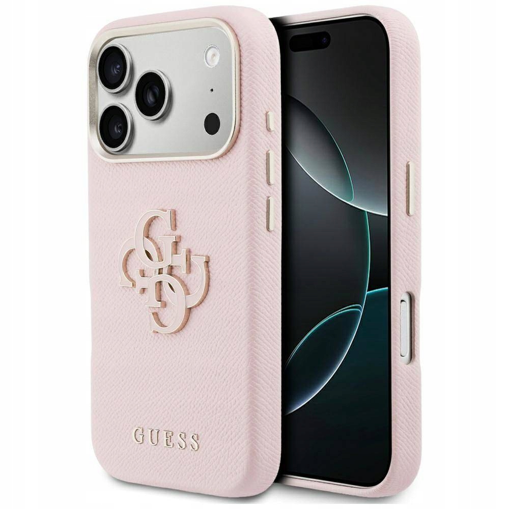 Guess Pouzdro pro iPhone 17 Pro Max Guhcp17X5Ps4Rggp (Pu Fw Resin Logo) Růžové