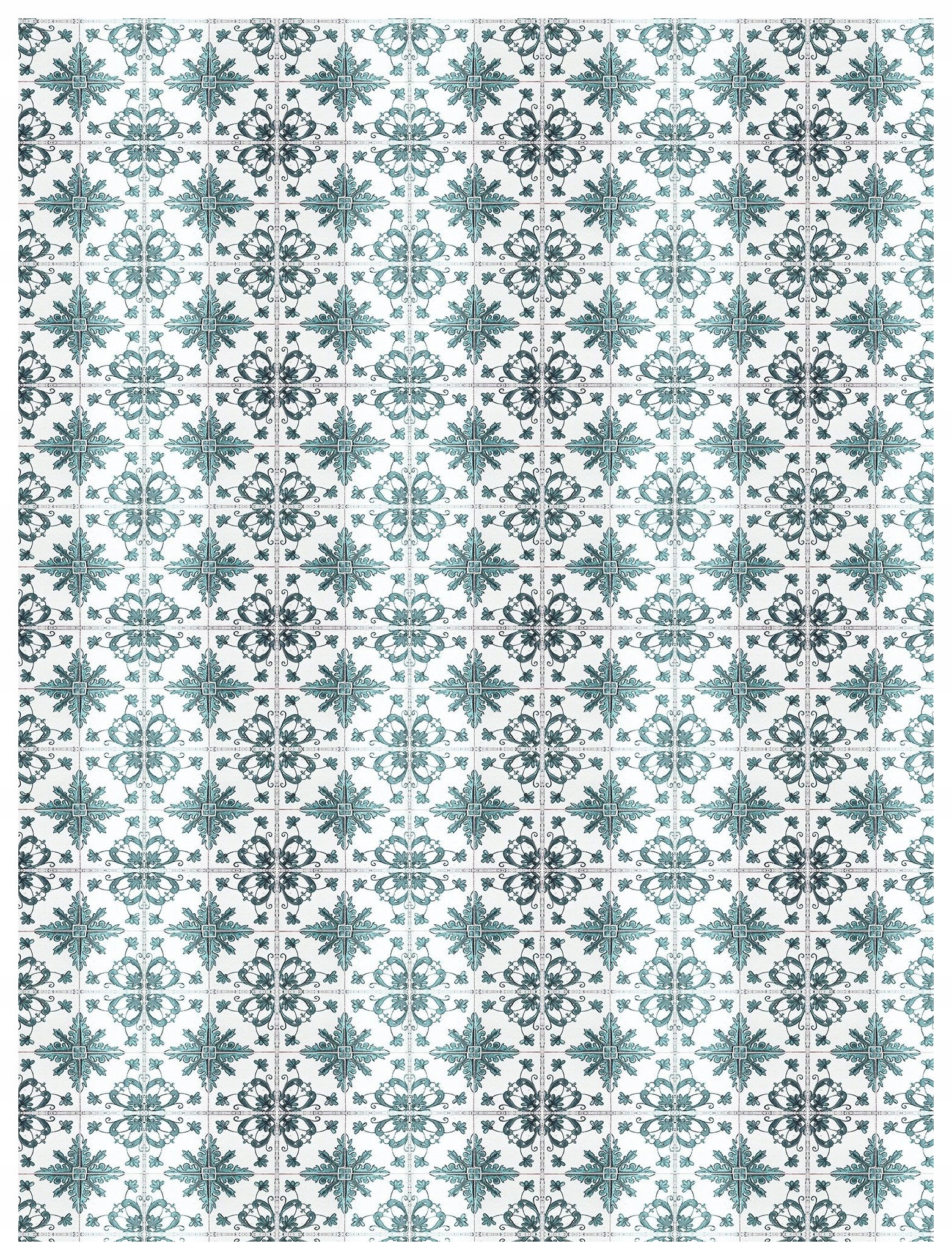 Fototapeta Bílo-tyrkysové květy Hvězdy Geometrický vinyl 184x254 lepidlo