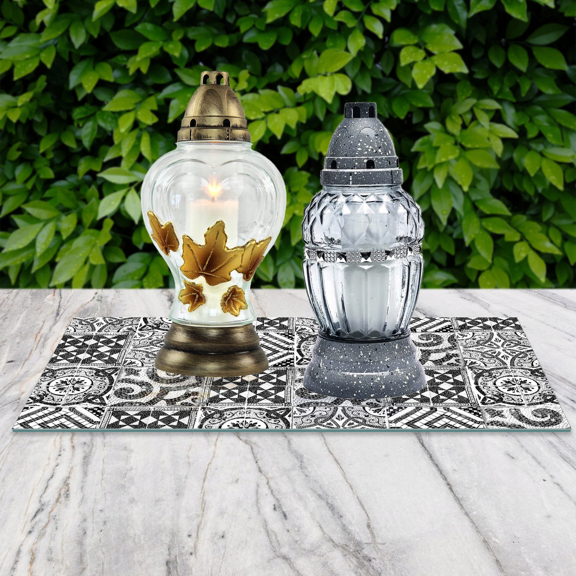 SZKLANA PODSTAWKA POD ZNICZE 60x30cm Mozajka 24d Marka inna