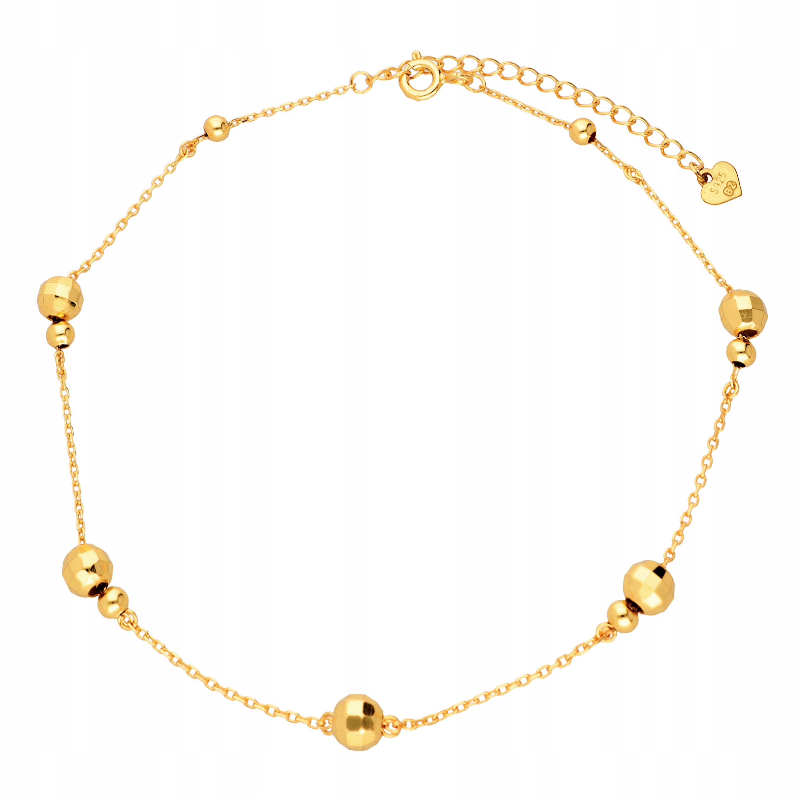 

Złota bransoletka na nogę 925 kulki kuleczki