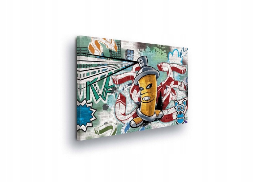 Obraz 100x75 Graffiti street-art postavička z kresleného filmu barva ve spreji barvy