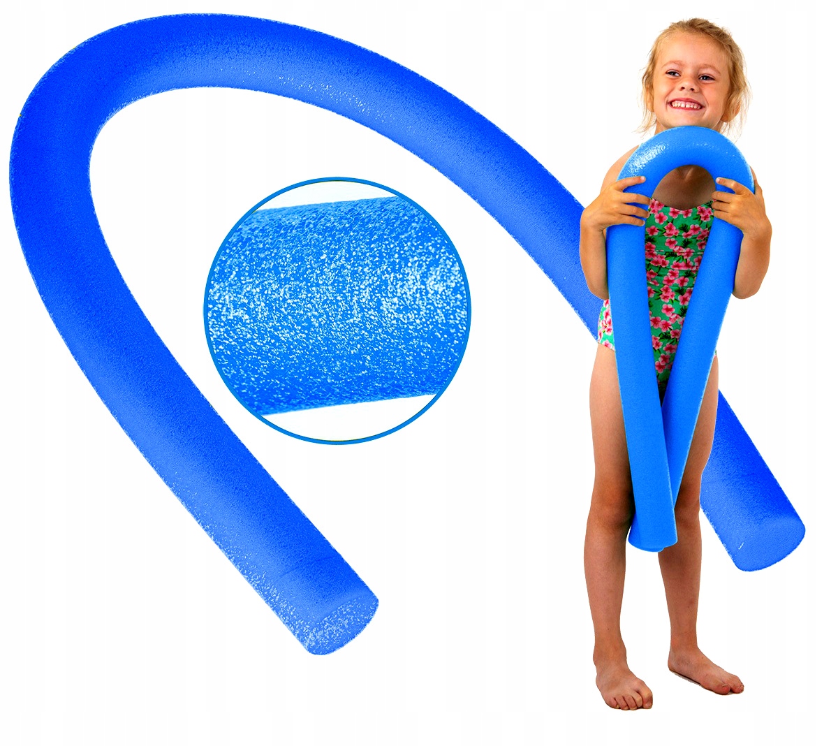Makaron Do Treningu Nauki Pływania Piankowy Basenowy 150cm Niebieski