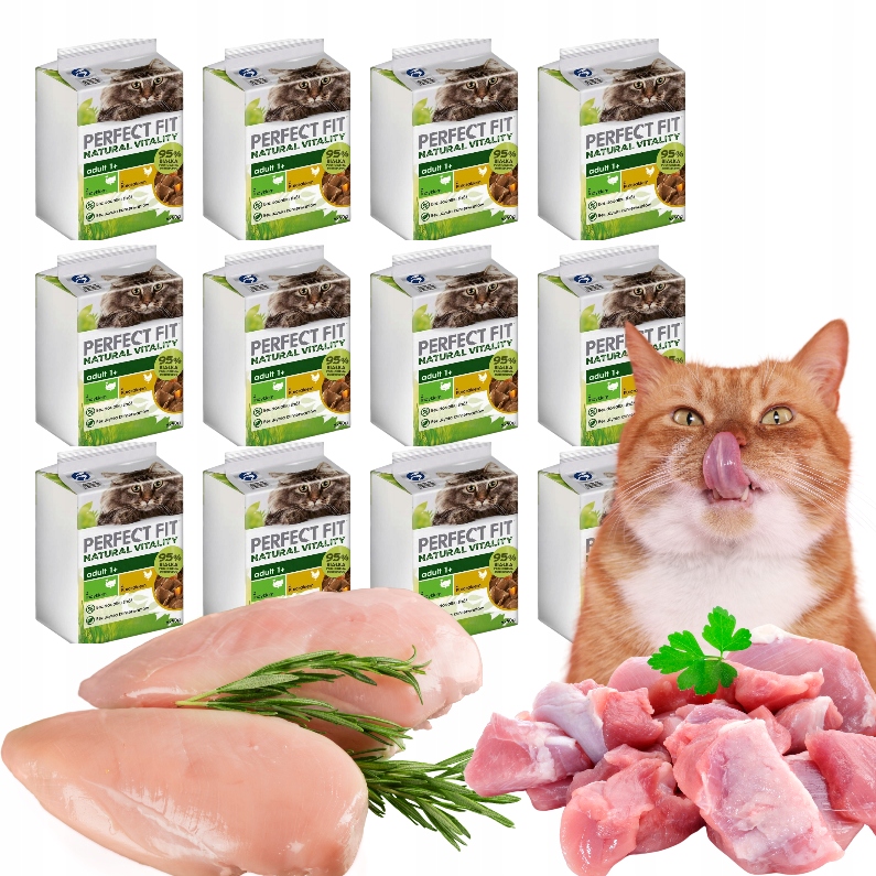 Zestaw Perfect Fit Natural Vitality z indykiem i kurczakiem dla kota 72x50g