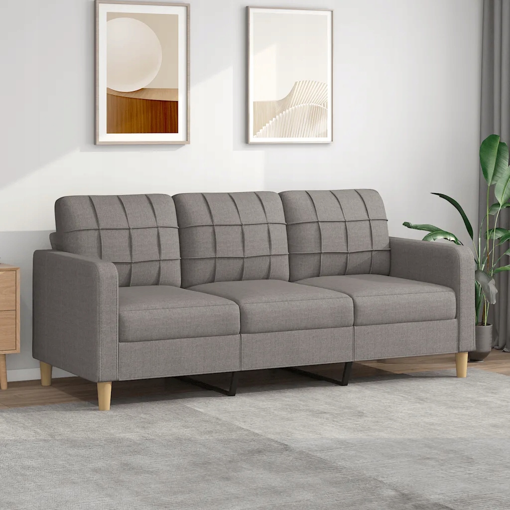 3místná pohovka taupe 180 cm textil Hnědošedá 359106
