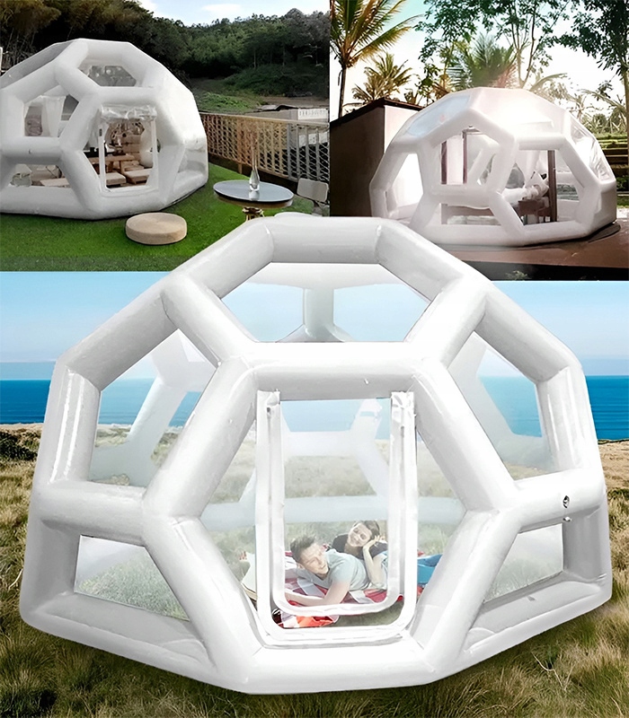 Namiot Dmuchany 4M Iglo Przezroczyste Powietrzne Kempingowe W Zestawie Do O