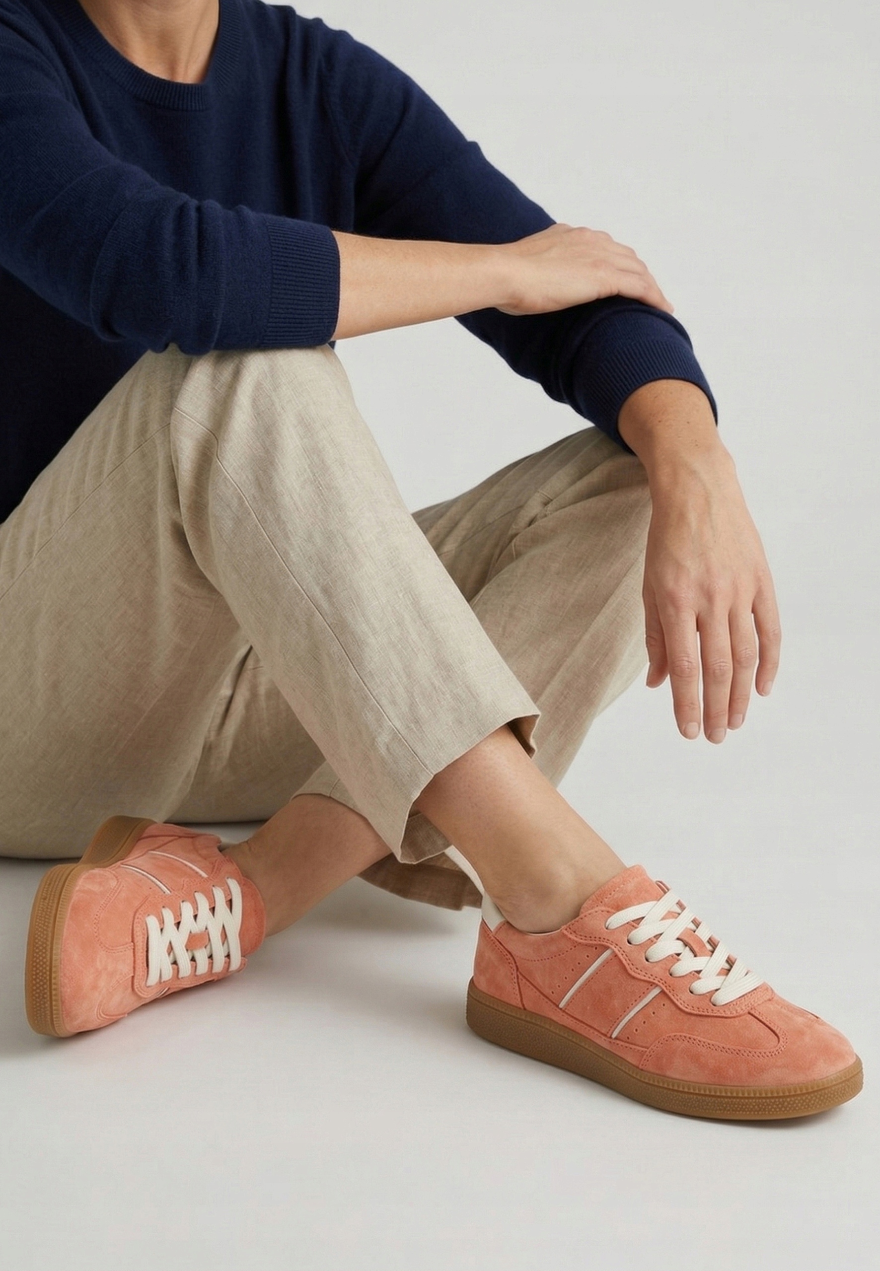 Venezia Różowe sneakersy damskie ze skóry zamszowej rozmiar 39