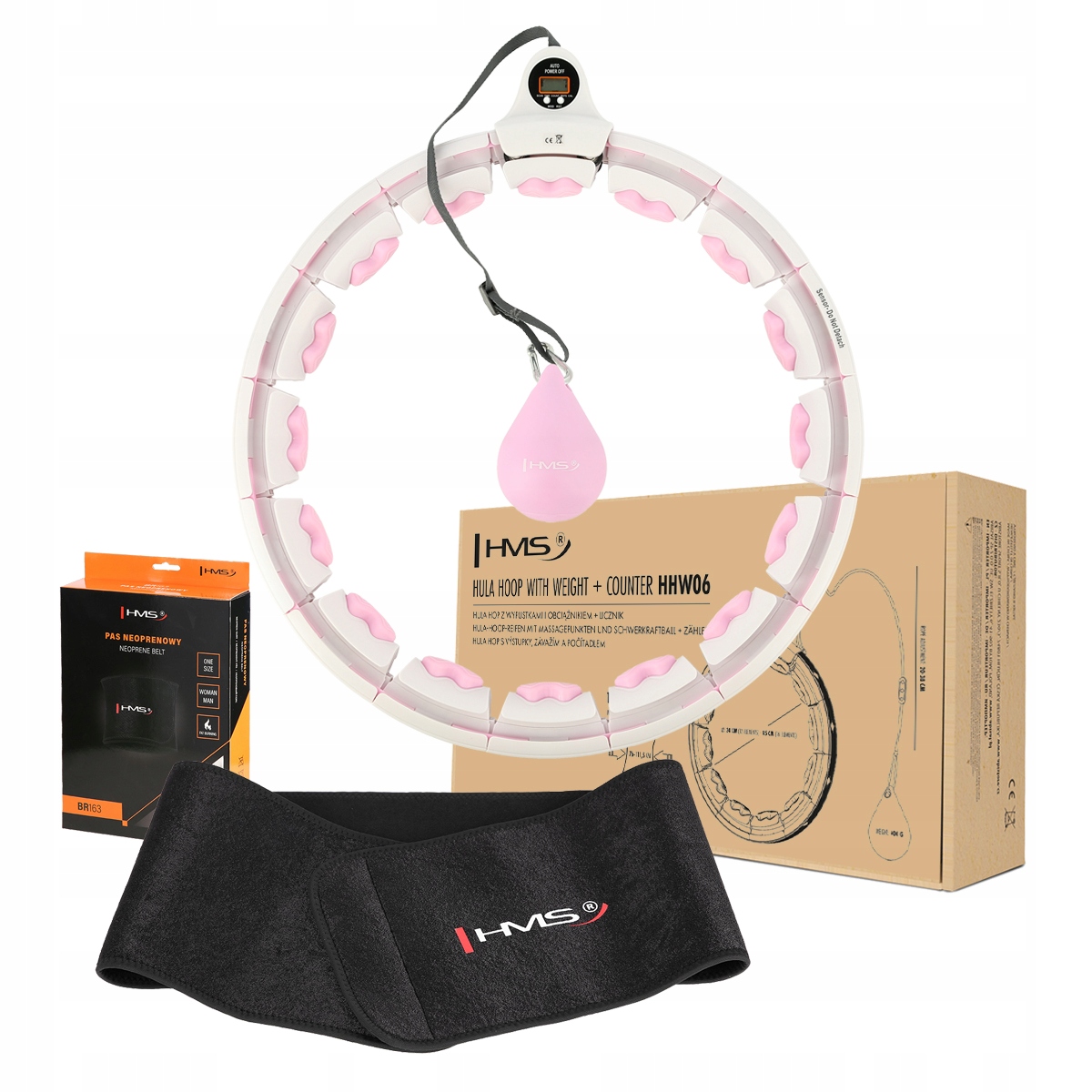 Hula hoop s výstupky Hms 45 cm růžový