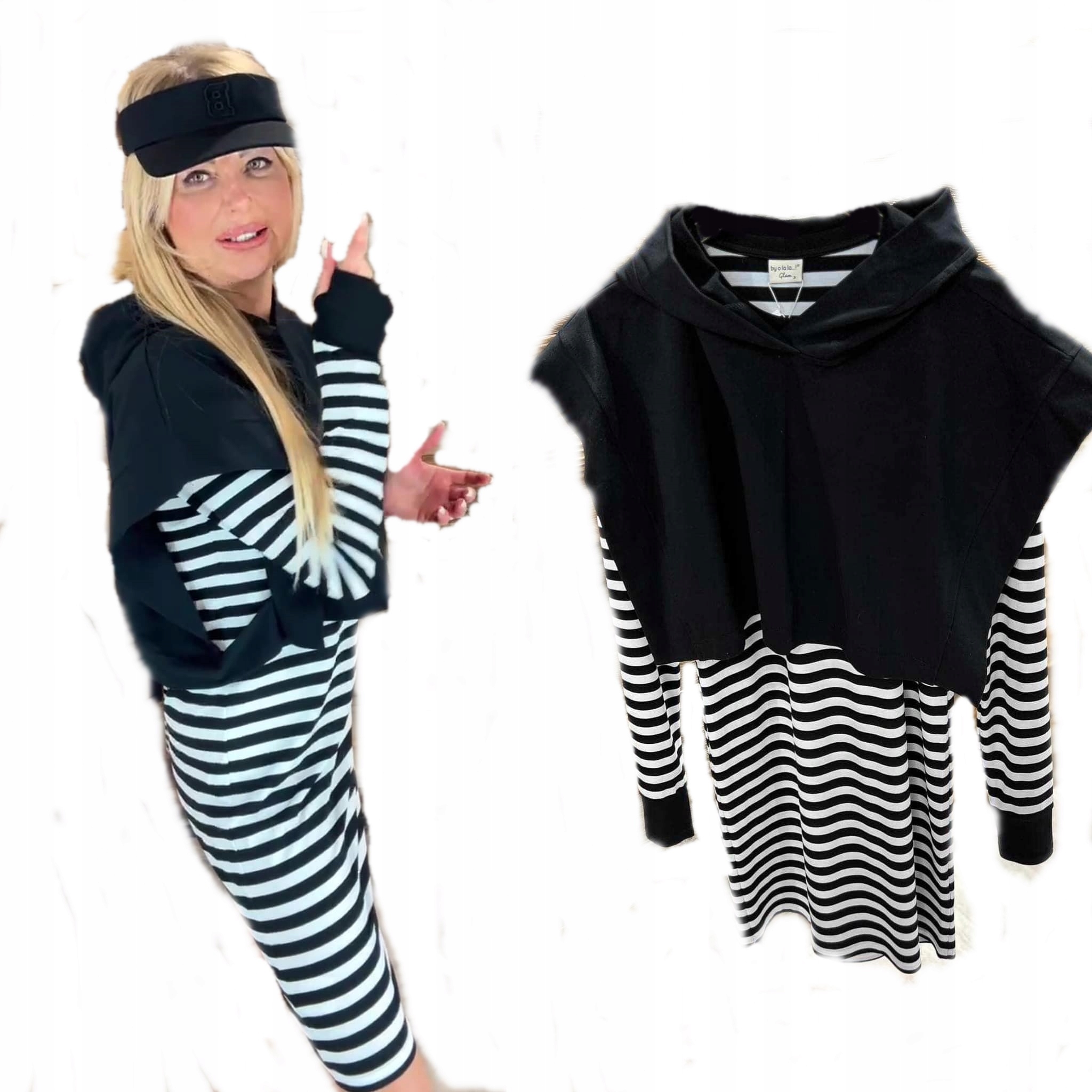 šaty mikina s kapucí By O La La 38 M