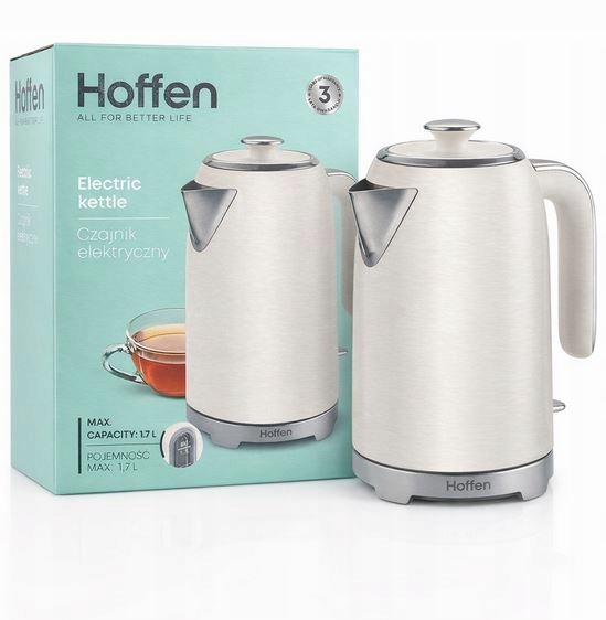Czajnik elektryczny Hoffen 5902983641575 2200 W 1,7 l beżowy