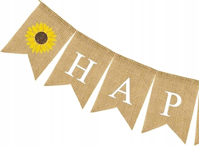 GIRLANDA JUTOWA BANER HAPPY BIRTHDAY SŁONECZNIKI Marka inna marka