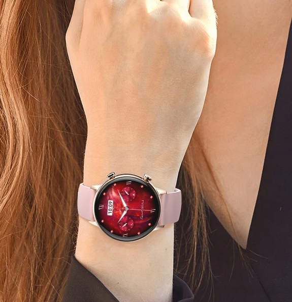 zegarek smartwach damski czarny okrągły AMOLED smartband rozmowy Kompatybilność systemowa Android iOS