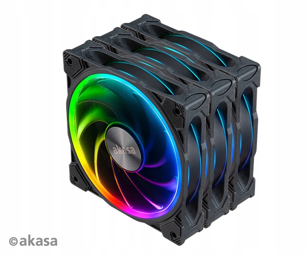 prídavný ventilátor Akasa Soho Ar Led 12 cm Rgb 3 ks AK-FN108-KT03