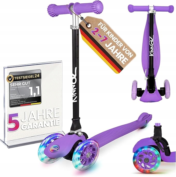 Hulajnoga dla dzieci, składany, regulowana wysokość kinnaz One,