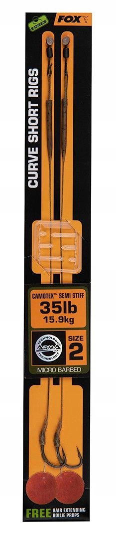 Przypon Fox Edges Curve Short Camotex Semi Stiff 6 Rozmiar: 6