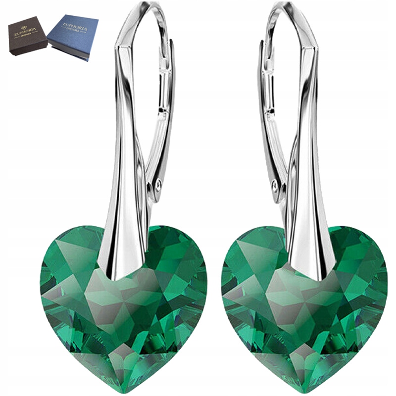 Stříbrné Náušnice 925 Závěsné anglické srdce Stříbrné šperky jako Dárek