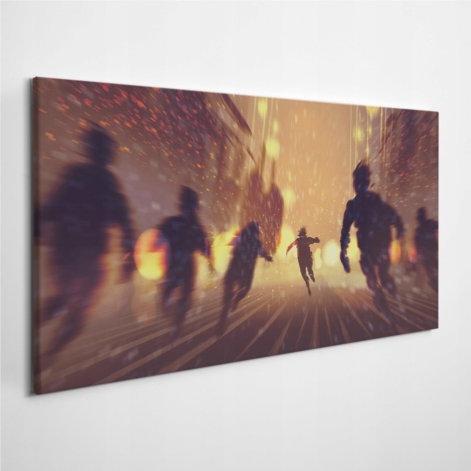 

Foto-obraz na płótnie Zombie Płonące Miasto 100x50