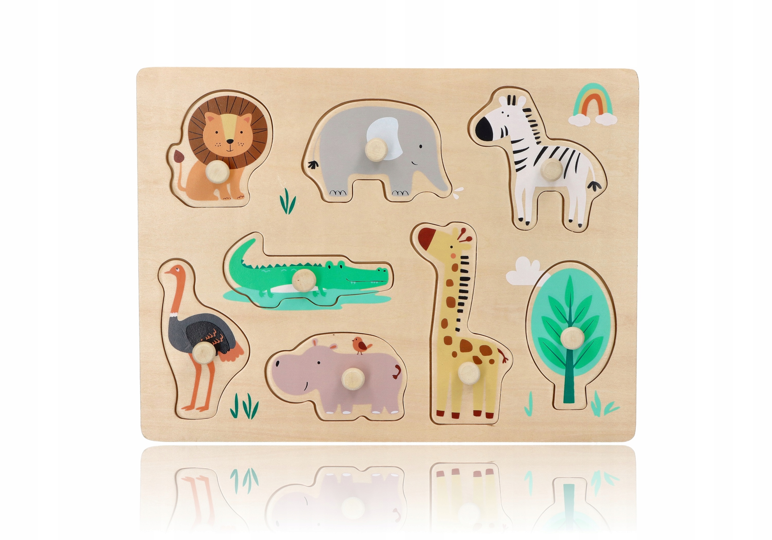 

Safari Zwierzęta Drewniane Puzzle dla maluszka 1+