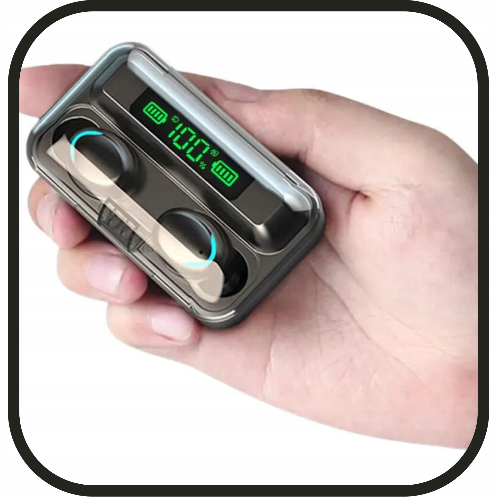 SŁUCHAWKI BEZPRZEWODOWE BLUETOOTH 5.1 F9 - PRO MODEL 2023 TWS + POWERBANK Kod producenta SŁUCHAWKI BEZPRZEWODOWE DOUSZNE F9