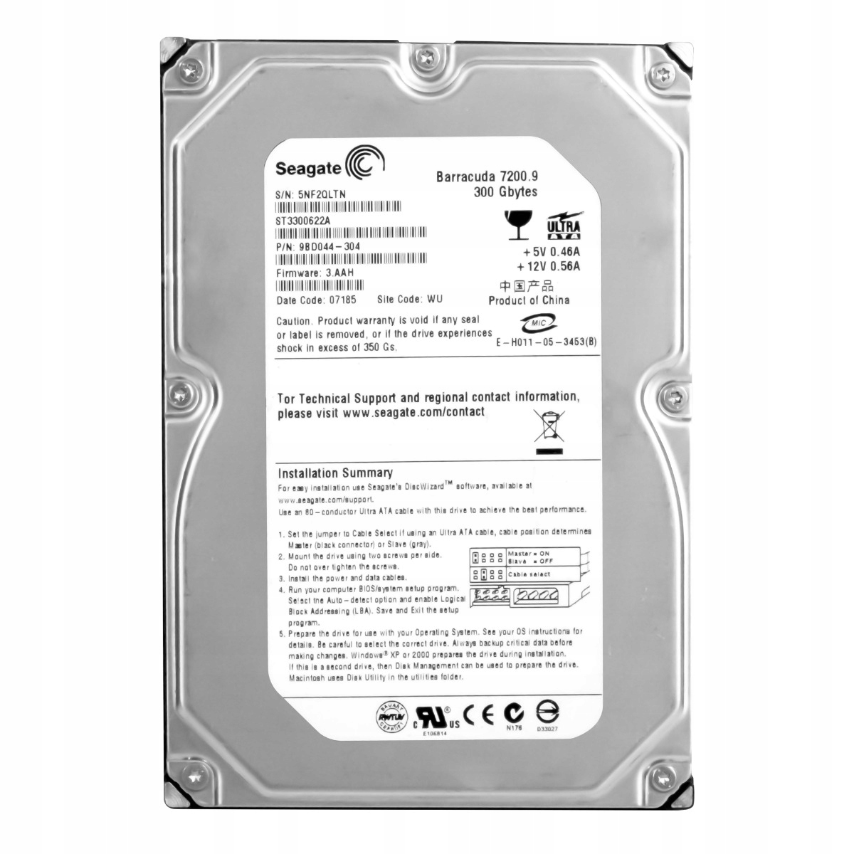 Seagate 300GB 7.2K 16MB Ata 3.5'' ST3300622A
