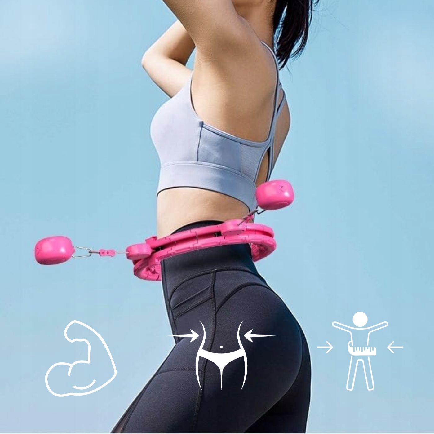 HULA HOP Z OBCIĄŻENIEM I LICZNIKIEM DO ĆWICZEŃ SMART Z WYPUSTKAMI PLUS SIZE Rodzaj z wypustkami