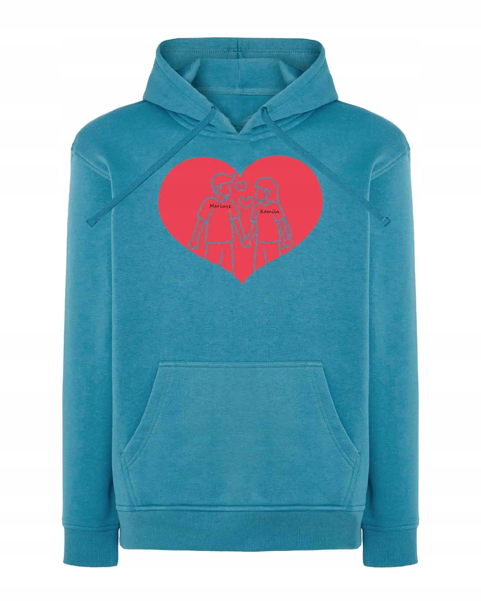 Mikina s kapucí pro páry Personalizovaná Valentýn Minimalistická L