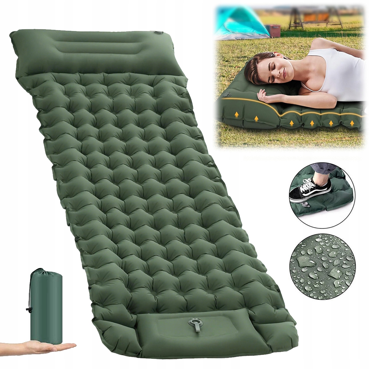 2026 Mata Samopompująca Karimata 200x70x10CM Z Poduszką Nowy