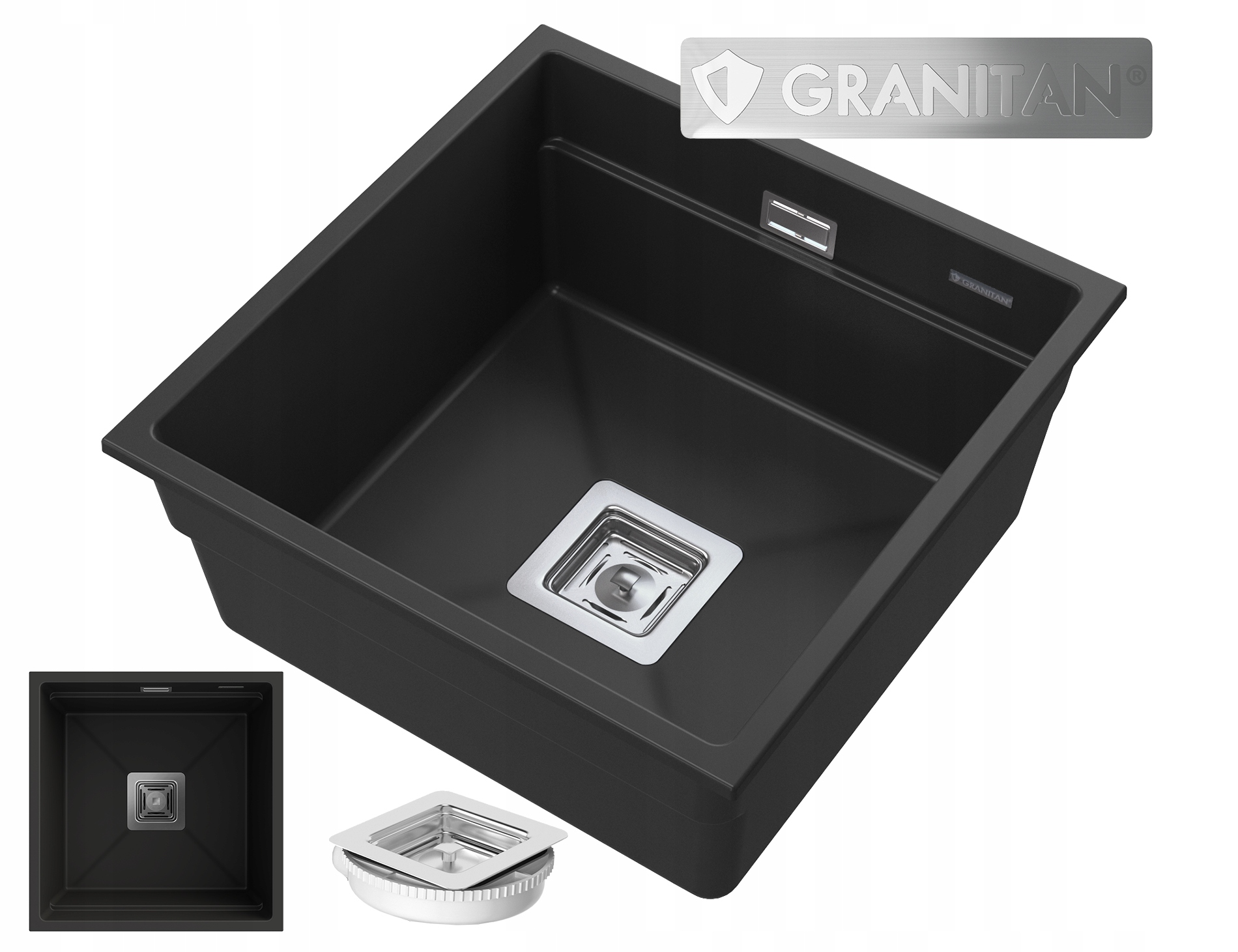 Závěsný Dřez Granitový Sifon Chrom Epir 44
